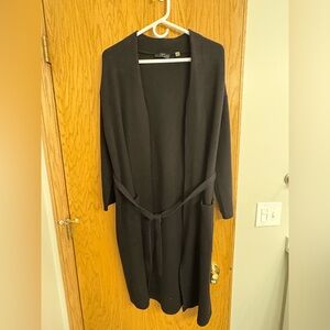 Tahari Elegant Black Knit Cardigan